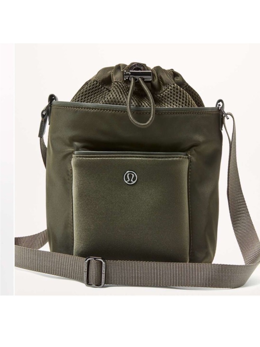 lululemon athletica Olive Green Drawstring Crossbody Bag